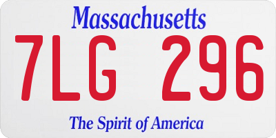 MA license plate 7LG296