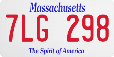 MA license plate 7LG298