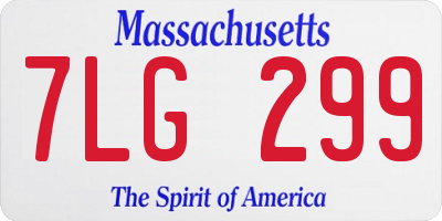 MA license plate 7LG299