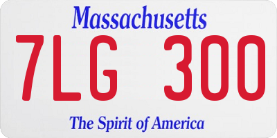 MA license plate 7LG300