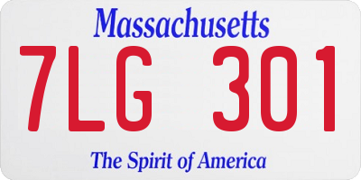 MA license plate 7LG301
