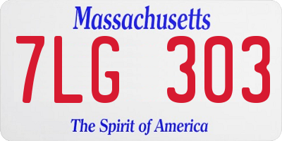 MA license plate 7LG303