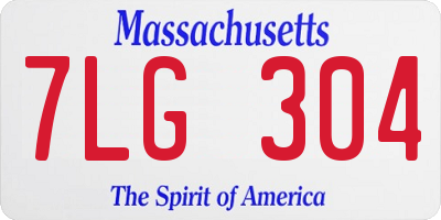 MA license plate 7LG304
