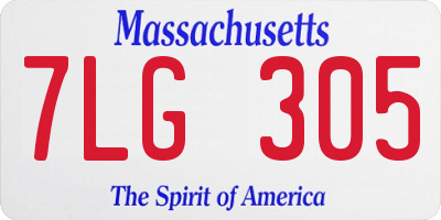 MA license plate 7LG305