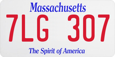 MA license plate 7LG307