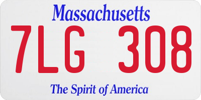 MA license plate 7LG308