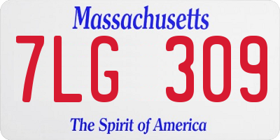 MA license plate 7LG309