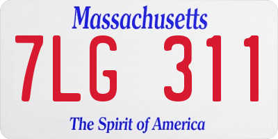 MA license plate 7LG311