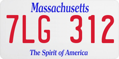 MA license plate 7LG312