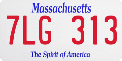 MA license plate 7LG313
