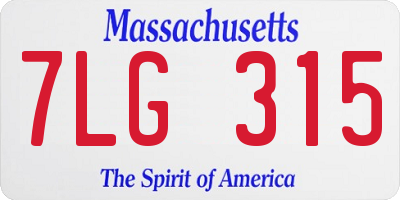 MA license plate 7LG315