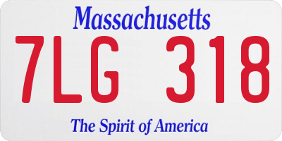 MA license plate 7LG318