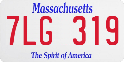 MA license plate 7LG319
