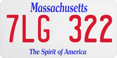 MA license plate 7LG322