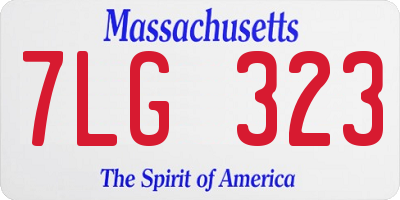 MA license plate 7LG323
