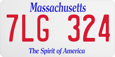 MA license plate 7LG324