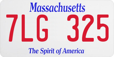 MA license plate 7LG325