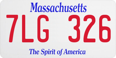MA license plate 7LG326