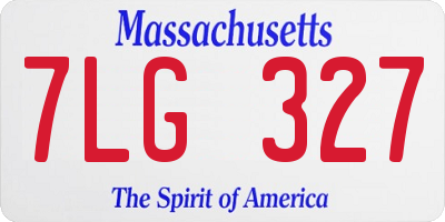 MA license plate 7LG327