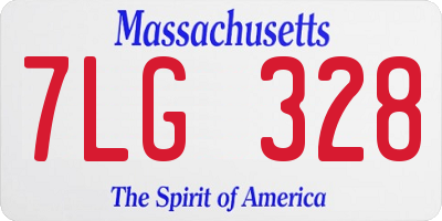 MA license plate 7LG328