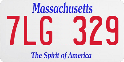 MA license plate 7LG329