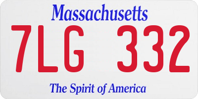 MA license plate 7LG332
