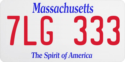MA license plate 7LG333