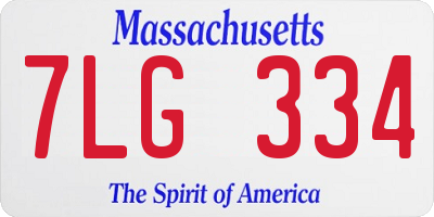 MA license plate 7LG334