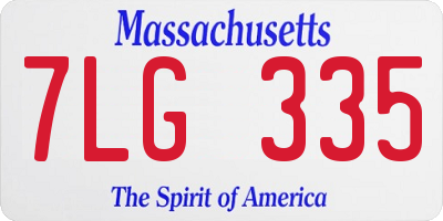 MA license plate 7LG335
