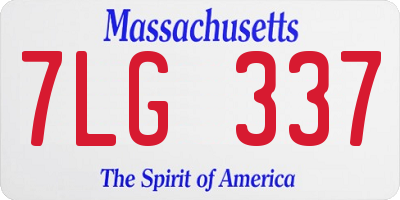 MA license plate 7LG337