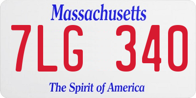 MA license plate 7LG340