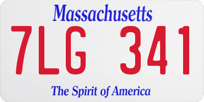 MA license plate 7LG341