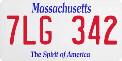 MA license plate 7LG342