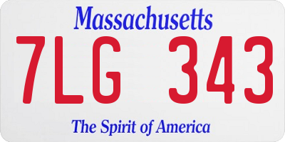 MA license plate 7LG343