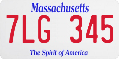 MA license plate 7LG345