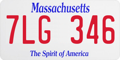 MA license plate 7LG346