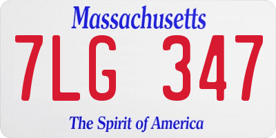 MA license plate 7LG347