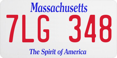 MA license plate 7LG348