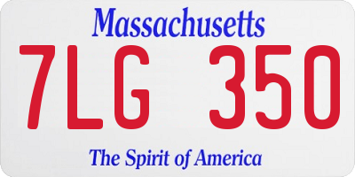 MA license plate 7LG350