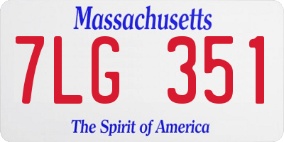 MA license plate 7LG351
