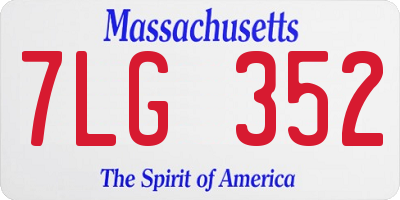 MA license plate 7LG352