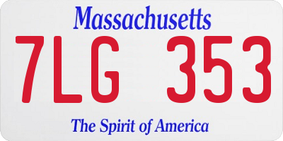 MA license plate 7LG353