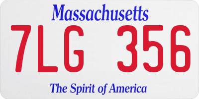 MA license plate 7LG356