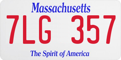 MA license plate 7LG357