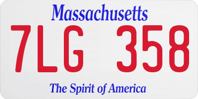 MA license plate 7LG358
