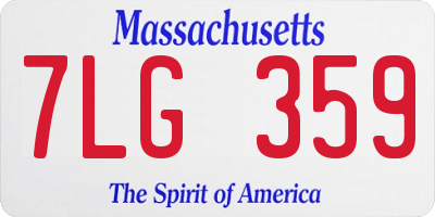 MA license plate 7LG359