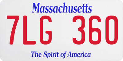 MA license plate 7LG360
