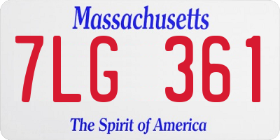 MA license plate 7LG361