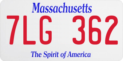 MA license plate 7LG362