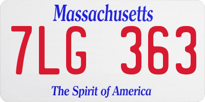 MA license plate 7LG363